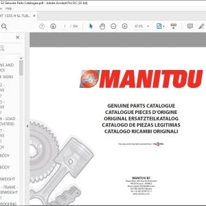 Manitou MT 1335 H SL T M.U. NACELLE ORH S.2 MT 1335 H SL TU. NACELLE ORH R.C. S.2 MT 1745 H SL TU. NACELLE ORH R.C. S.2 Genuine Parts Catalogue Manual 547858 - PDF DOWNLOAD