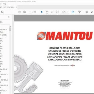 Manitou MT 1335 H SL TURBO S2 E2 MT 1745 H SL TURBO ULTRA S2 E2 Genuine Parts Catalogue Manual 547859 - PDF DOWNLOAD