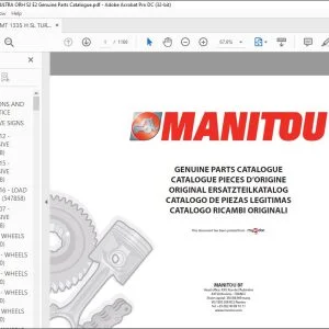 Manitou MT 1335 H SL TURBO ULTRA S2 E2 MT 1745 H SL TURBO ULTRA ORH RC S2 E2 MT 1335 H SL TURBO ULTRA ORH RC S2 E2 Parts Manual 547858 - PDF