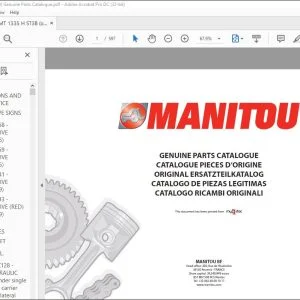 Manitou MT 1335 H ST3B MT 1135 H ST3B Genuine Parts Catalogue Manual 647105 - PDF DOWNLOAD