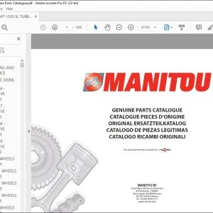 Manitou MT 1335 SL S.3 MT 1335 SL T S.3 Genuine Parts Catalogue Manual 547858 - PDF DOWNLOAD
