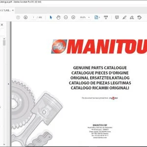 Manitou MT 1435 H SL TURBO ULTRA S2 E2 MT 1435 H SL TURBO S2 E2 MT 1235 H S TURBO S2 E2 Genuine Parts Catalogue Manual 547920 - PDF DOWNLOAD