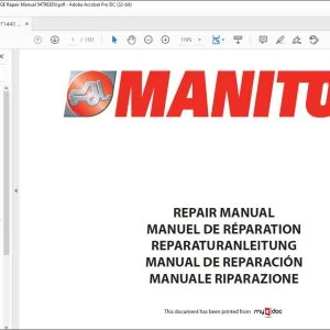 Manitou MT 1436 R PRIVILEGE MT 1440 PRIVILEGE MT 1440 EP+ A PRIVILEGE MT 1840 R PRIVILEGE MT 1840 PRIVILEGE MT 1840 EP + A PRIVILEGE Repair Manual 547981 - PDF DOWNLOAD