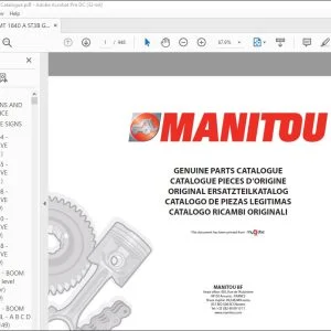 Manitou MT 1440 A ST3B MT 1840 A ST3B Genuine Parts Catalogue Manual 647101 - PDF DOWNLOAD