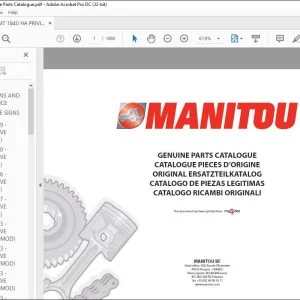 Manitou MT 1440 H A PRIVILEGE MT 1840 H A PRIVILEGE Genuine Parts Catalogue Manual 547975 - PDF DOWNLOAD