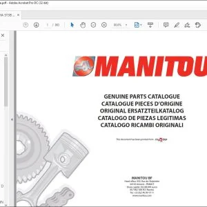 Manitou MT 1440 H A ST3B MT 1840 H A ST3B Genuine Parts Catalogue Manual 647103 - PDF DOWNLOAD