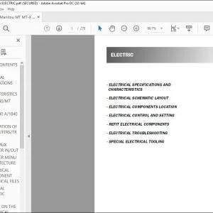 Manitou MT 1440 MT1840 MT 1440 A MT1840 A Repair Manual (Section 80 only) - PDF DOWNLOAD