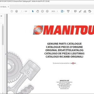 Manitou MT 1840 H ST3B MT 1440 H ST3B Genuine Parts Catalogue Manual 647102 - PDF DOWNLOAD