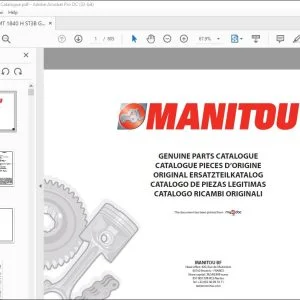 Manitou MT 1840 H ST3B MT 1440 H ST3B Genuine Parts Catalogue Manual 647149 - PDF DOWNLOAD