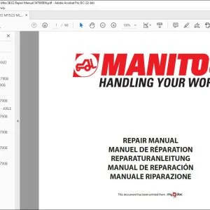 Manitou MT 523 Série B-E2 MLT 523 Turbo Série B-E2 MT 523 MONO-ULTRA Série B-E2 MLT 523 Turbo MONO-ULTRA Série B-E2 MT 620 Série B-E2 Repair Manual 547908 - PDF DOWNLOAD