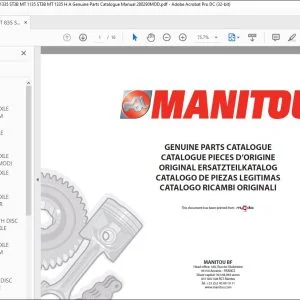 Manitou MT 835 ST3B MT 1335 H ST3B MT 1335 ST3B MT 1135 ST3B MT 1335 H A Genuine Parts Catalogue Manual 280290MOD - PDF DOWNLOAD