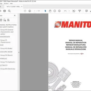 Manitou MT-X 1235 ST MT-X 1440 SLT MT-X 1740 SLT Repair Manual - PDF DOWNLOAD