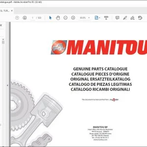 Manitou MT-X 1740 SLT S3-E3 Genuine Parts Catalogue Manual - PDF DOWNLOAD