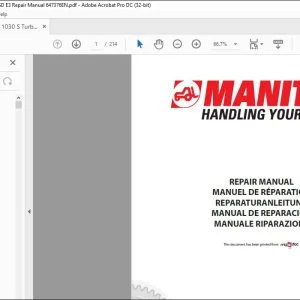 Manitou MT-X 732 MT-X 1030 ST Repair Manual M186EN - PDF DOWNLOAD