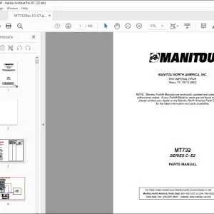 Manitou MT732 SERIES C-E2 Parts Manual 547973P - PDF DOWNLOAD