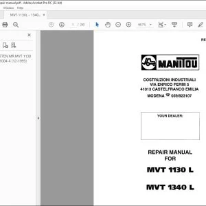 Manitou MVT 1130 L MVT 1340 L Repair Manual - PDF DOWNLOAD