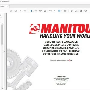Manitou MVT 1230LS MVT 1230SL MVT 1330SL Genuine Parts Catalogue Manual 547531 - PDF DOWNLOAD