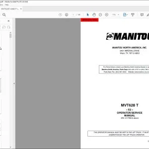 Manitou MVT628 T E2 Forklift Truck Operator Manual 648371S - PDF DOWNLOAD