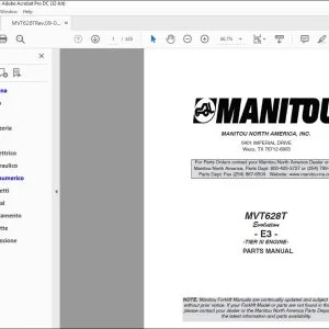 Manitou MVT628T Evolution E3 Tier III Engine Parts Catalogue Manual 648489P - PDF DOWNLOAD