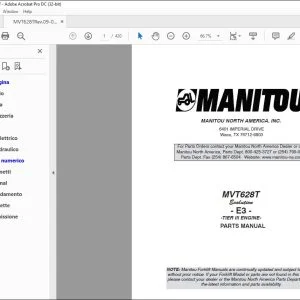Manitou MVT628T Evolution E3 Tier III Engine Parts Manual - PDF DOWNLOAD