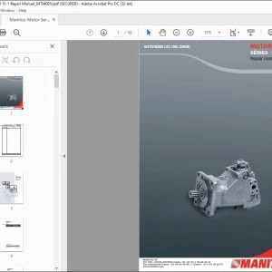 Manitou Motor Series 51 51-1 Repair Manual 647040 - PDF DOWNLOAD