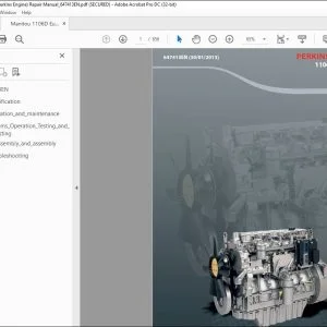 Manitou PERKINS ENGINE 1106D - EURO 3 Repair Manual 647413EN - PDF DOWNLOAD