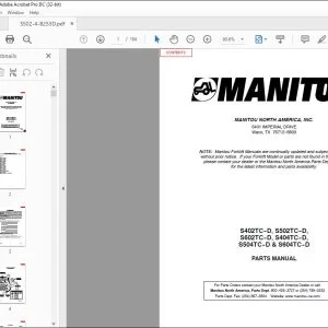 Manitou S402TC-D S502TC-D S602TC-D S404TC-D S504TC-D & S604TC-D Parts Manual B253 - PDF DOWNLOAD