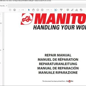 Manitou SLT 415 Série 2-E2 SLT 415 B Série 2-E2 SLT 420 B Série 1-E2 Telehandler Repair Manual 0-1-M126 - PDF DOWNLOAD