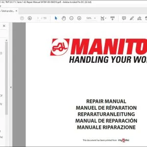 Manitou TMT 20.20 S Série 1-E2 TMT 20.17 C Série 1-E2 Telehandler Repair Manual 547891 - PDF DOWNLOAD