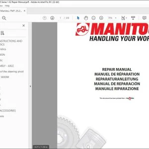 Manitou TMT 25.25 Serie 1-E2 TMT 25.20 SR Serie 1-E2 TMT 25.20 C Serie 1-E2 TMT 25.15 CR Serie 1-E2 Lift Truck Repair Manual 0-1-M123 FR - PDF DOWNLOAD