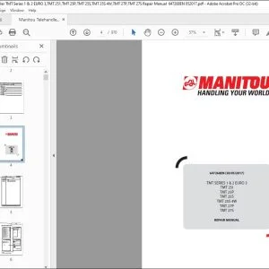 Manitou TMT SERIES 1 & 2 EURO 3 TMT 25I TMT 25P TMT 25S TMT 25S 4W TMT 27P TMT 27S Lift Truck Repair Manual 647268EN - PDF DOWNLOAD
