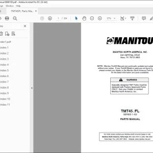 Manitou TMT45 FL SERIES 1-E2 Parts Manual 809815 - PDF DOWNLOAD