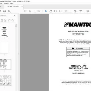 Manitou TMT55 FL-4W TMT55 FL XT-4W Series 1-E2 Parts Manual 809819 - PDF DOWNLOAD