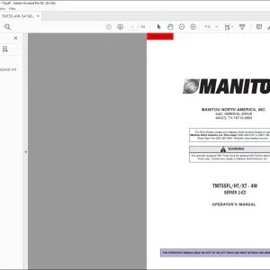 Manitou TMT55FL HT XT 4W SERIES 1-E2 Operator's Manual 547888AS - PDF DOWNLOAD