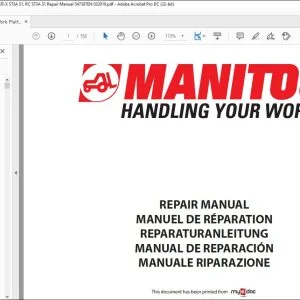Manitou Telehandler 200 ATJ 200 ATJ RC 200 ATJ-X ST3A S1 200 ATJ-X RC ST3A S1 Repair Manual 547387EN - PDF DOWNLOAD