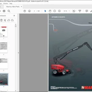 Manitou Telehandler 280 TJ Manual de reparo 647386BR - PDF DOWNLOAD