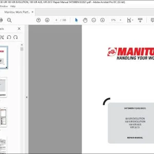 Manitou Telehandler 80 VJR EVOLUTION 100 VJR EVOLUTION 100 VJR AUS VJR 26 S1 Repair Manual 547398EN - PDF DOWNLOAD