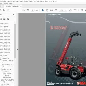 Manitou Telehandler MLT 845 100D H LSU ST3B S1 MLT 845 120D LSU ST3B S1 Repair Manual 647588 - PDF DOWNLOAD