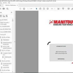 Manitou Telehandler MRT 3050 Privilege ST3A MRT-X 3050 Privilege ST3A Repair Manual 647396 - PDF DOWNLOAD