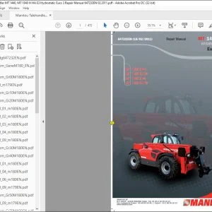 Manitou Telehandler MT 1440 H E3 MT 1440 HA E3 MT 1840 H E3 MT 1840 HA E3 Hydrostatic Euro 3 Repair Manual 647232EN - PDF DOWNLOAD