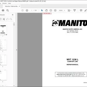 Manitou Telehandler MVT 1230 L Comfort Line Repair Manual 648001 - PDF DOWNLOAD