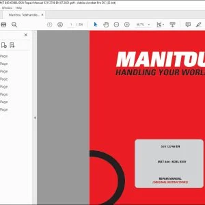 Manitou Telehandler MXT 840 KOBEL BSIV Repair Manual 53112748 - PDF DOWNLOAD