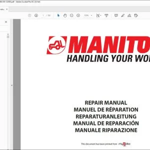 Manitou Telehandler SLT 415 Repair Manual 547843 EN  - PDF DOWNLOAD