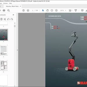 Manitou Work Platform 120 AETJC 2 120 AETJC 2 3D Repair Manual 547404 - PDF DOWNLOAD