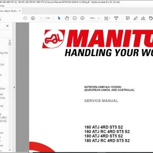 Manitou Work Platform 160 ATJ 4RD ST5 S2 160 ATJ RC 4RD ST5 S2 180 ATJ 4RD ST5 S2 180 ATJ RC 4RD ST5 S2 Service Manual 647951 - PDF DOWNLOAD