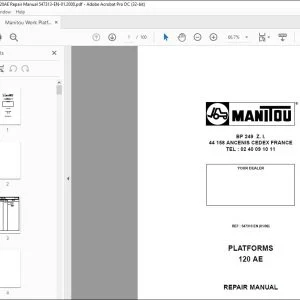 Manitou Work Platforms 120AE Repair Manual 547313 - PDF DOWNLOAD