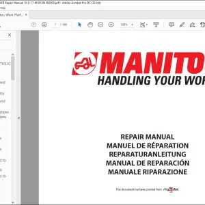Manitou Work Platforms ATJ 46 T4 S2 Service Manual 647951 - PDF DOWNLOAD