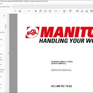Manitou Work Platforms ATJ 46P RC T4 S2 Service Manual 647820EN-USM3 - PDF DOWNLOAD
