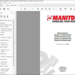 Manitou Work Platforms MAN GO 12 MAN GO 33 Repair Manual 647534EN - PDF DOWNLOAD