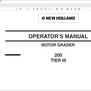 New Holland 200 Tier III Motor Grader Operator's Manual 75314534 - PDF DOWNLOAD